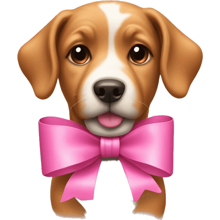 Dog with a pink bow emoji