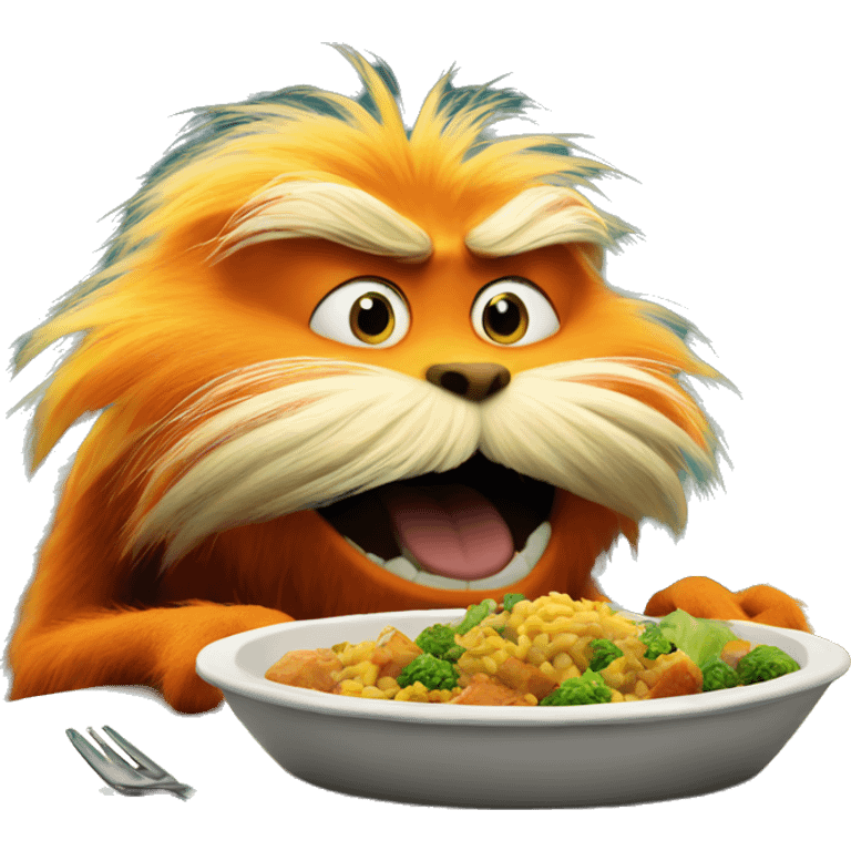 Lorax eating dinner emoji