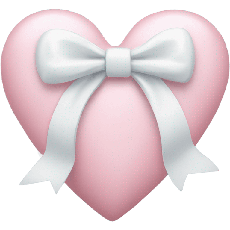 Pastel pink heart with white bow emoji