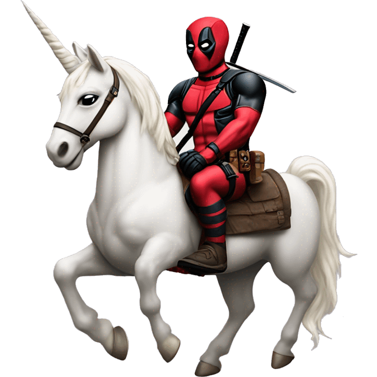 deadpool on unicorn emoji