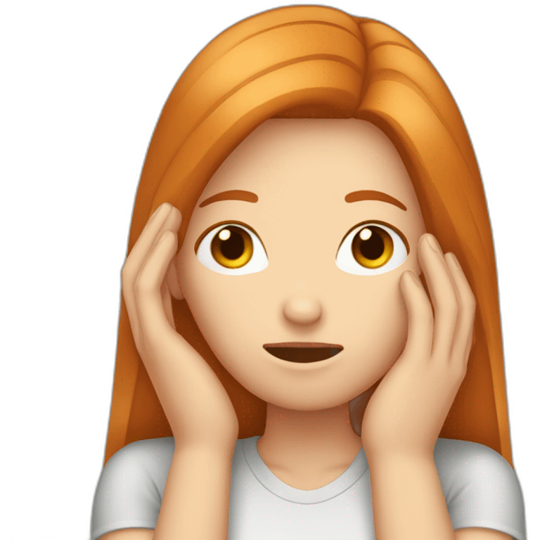 women Ginger straight Hair facepalm emoji