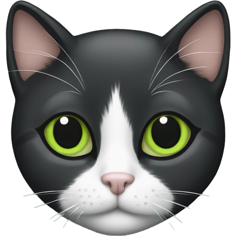 black green and white cat emoji