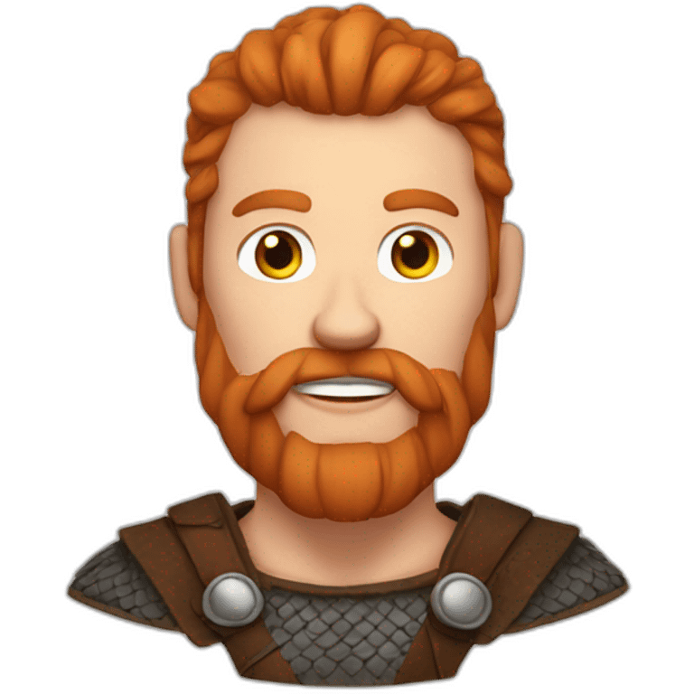 white male viking with a reddish beard streaked with white emoji