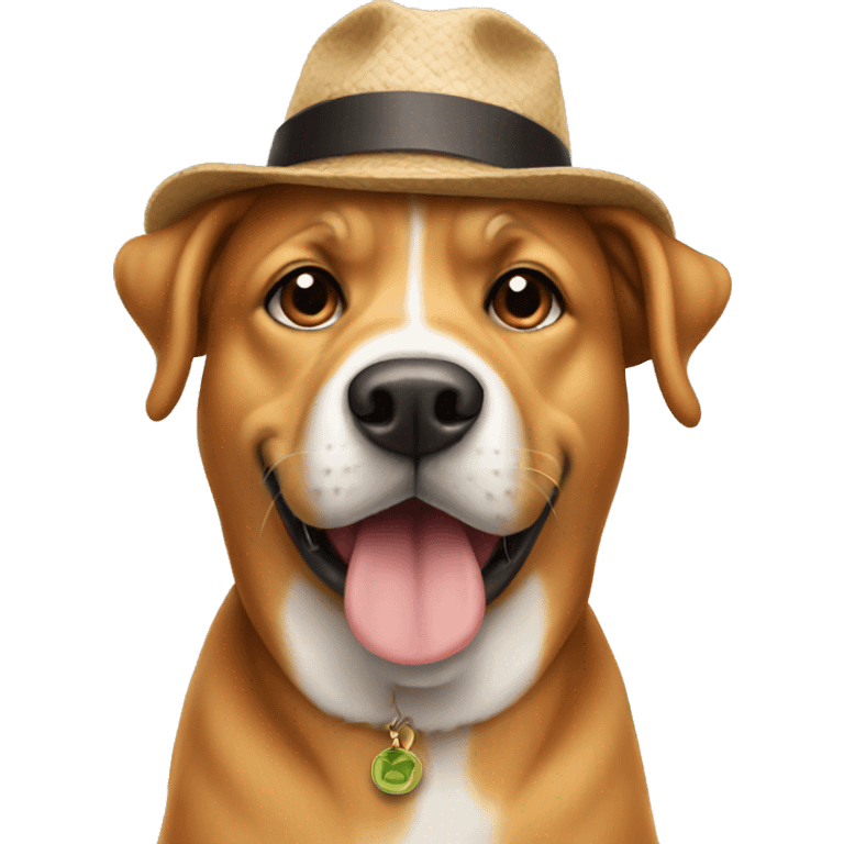 Dog wearing hat emoji