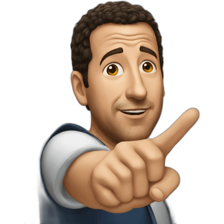 Adam Sandler pointing at the twin towers emoji