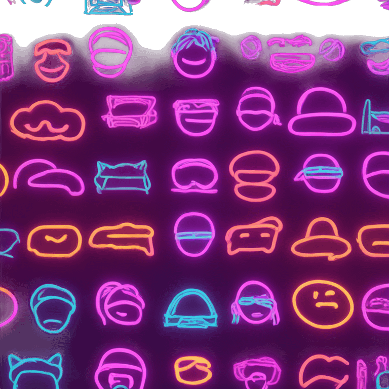 1980s neon emoji