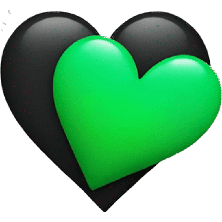 Half black and Green heart emoji