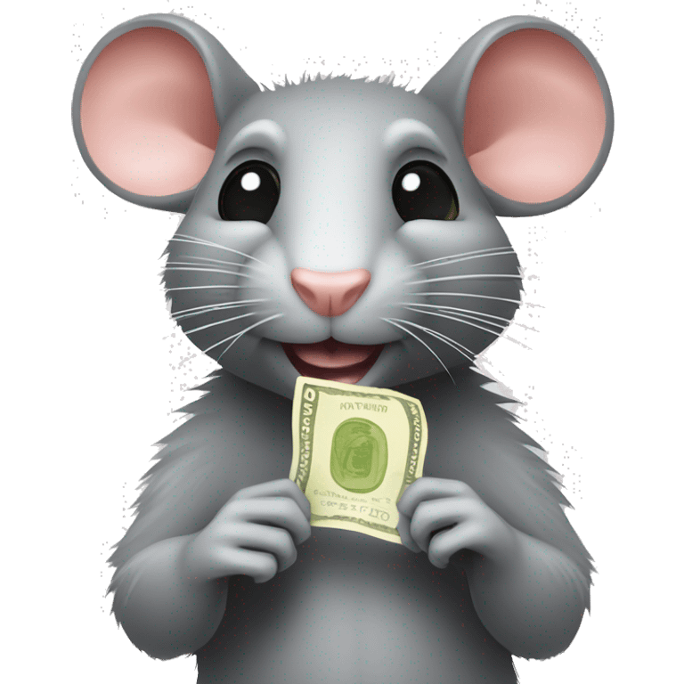 Rat avec des billet dans les main emoji