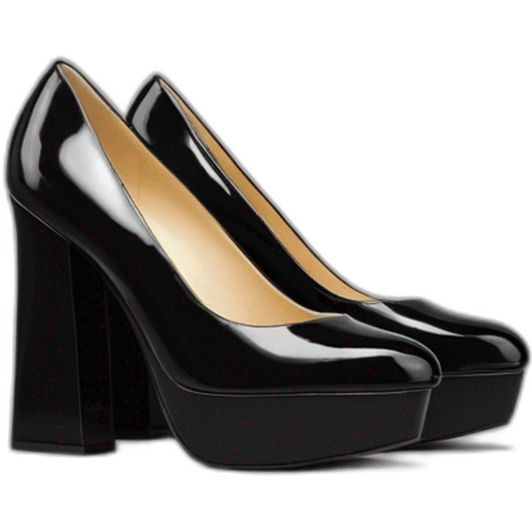 Black Patent Leather Daffodile Platform Heels emoji