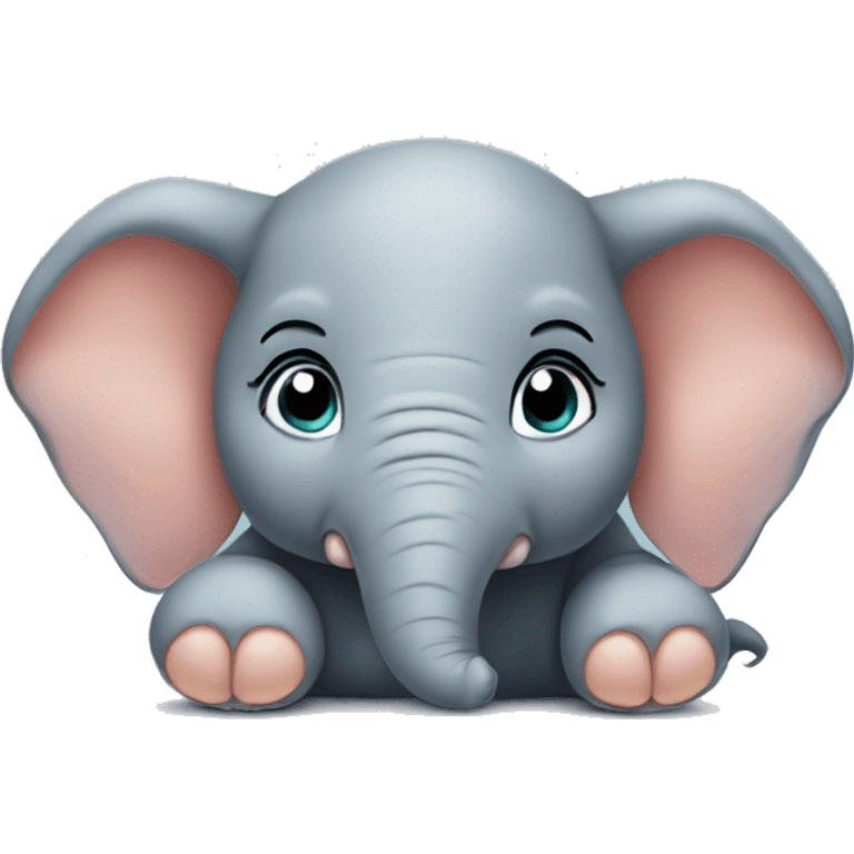 Baby elephant laying down  emoji