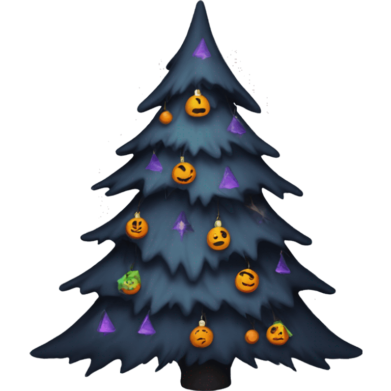 Spooky themed christmas tree emoji