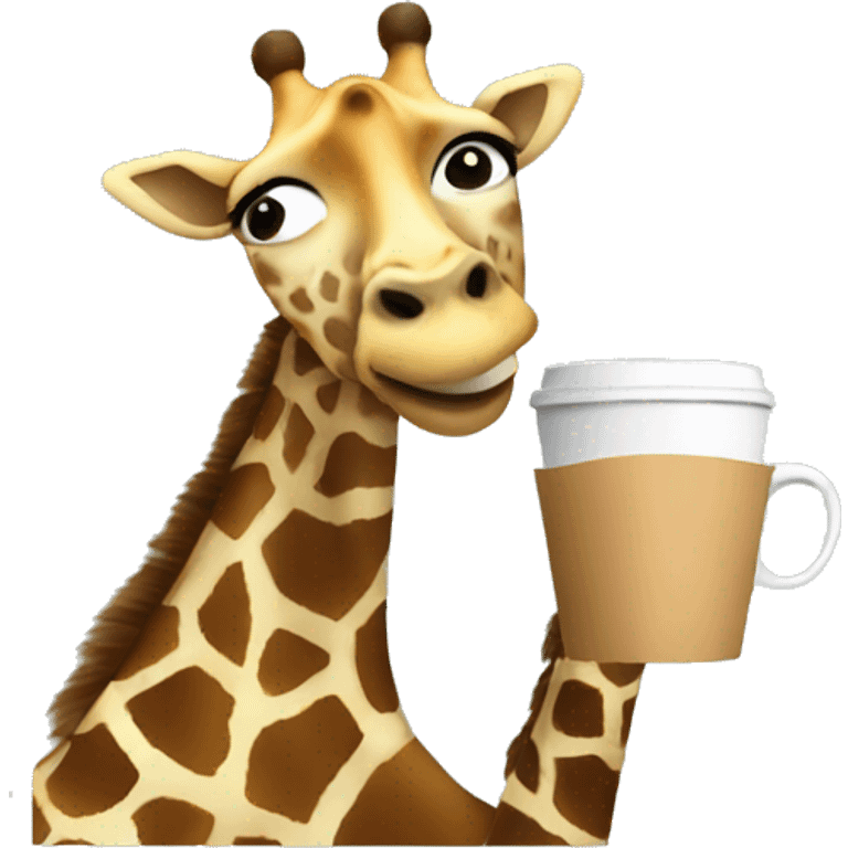 Giraffe drinking coffee  emoji