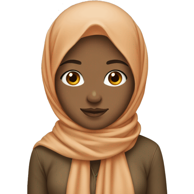 girl with beige scarf orange hijab pin emoji