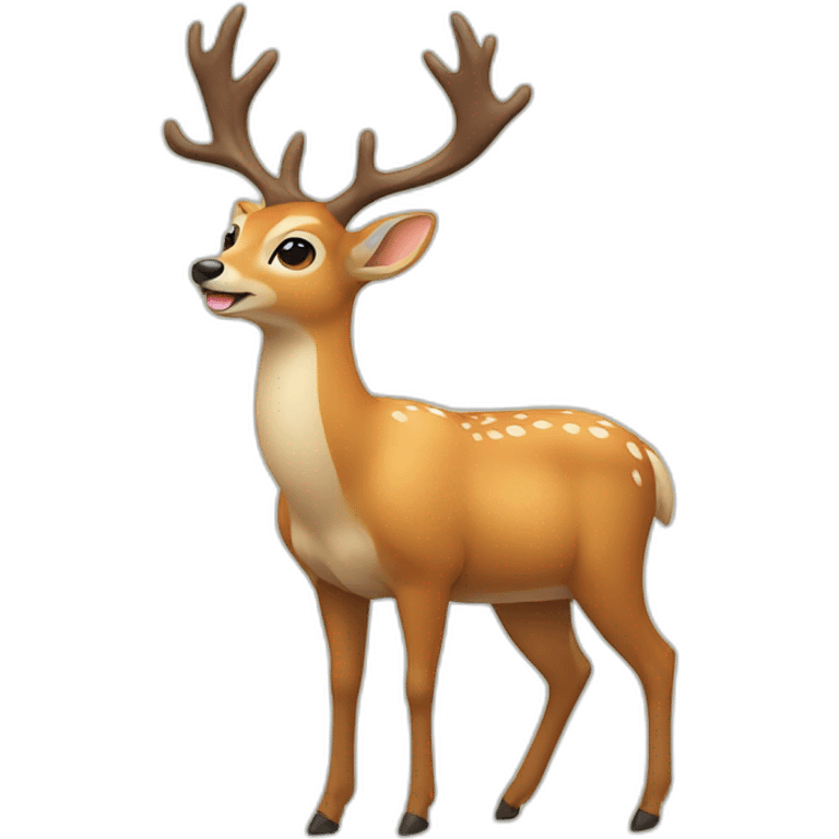 A deer with a raised hand  emoji