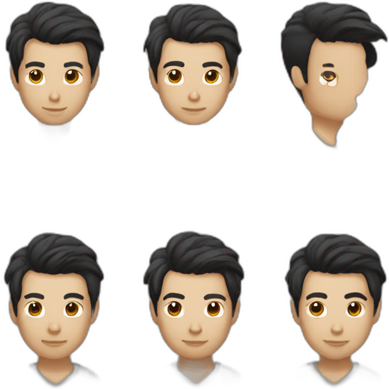 asian male with flow haircut black hair emoji