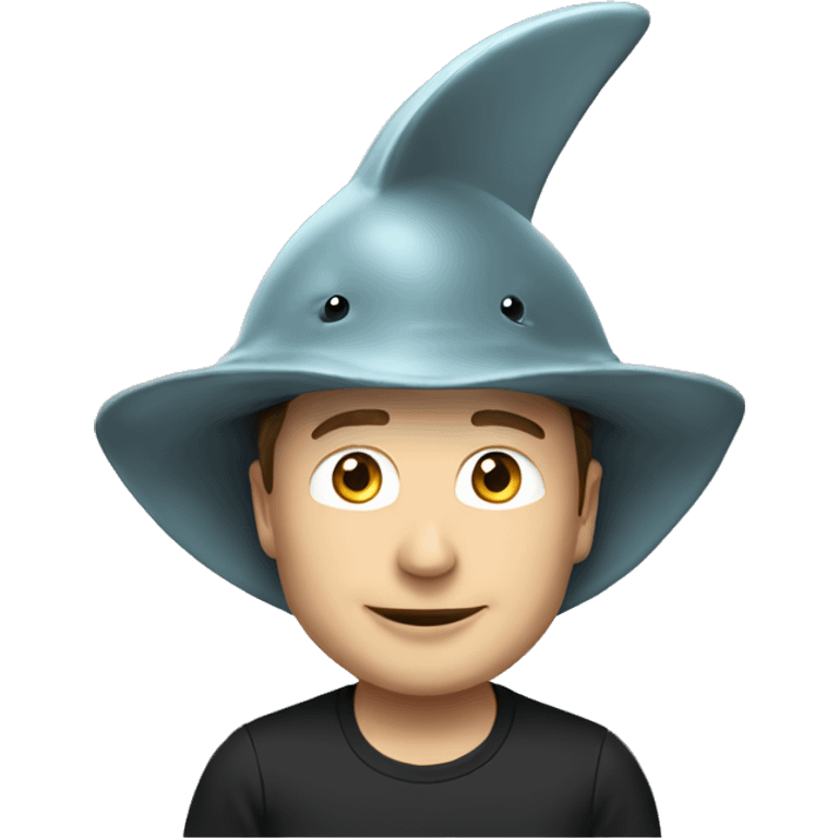 Elon musk with shark hat emoji