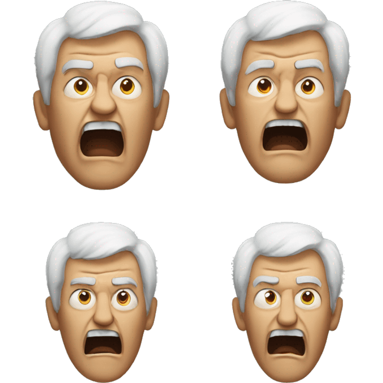 shouting and angry grandfather emoji