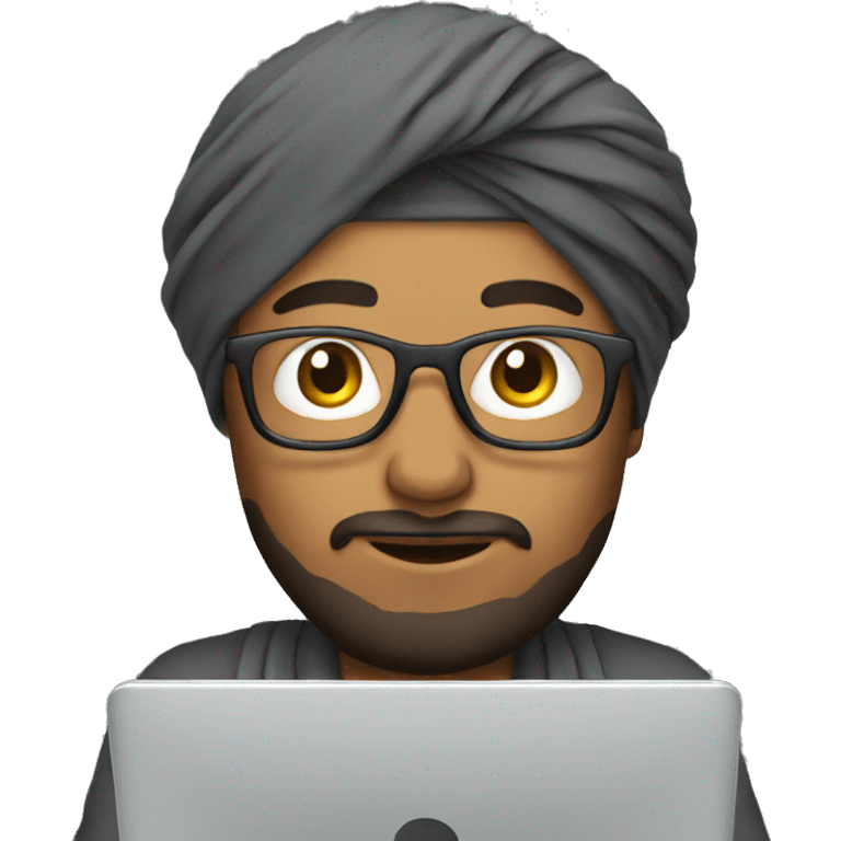 Turban guy working on laptop  emoji