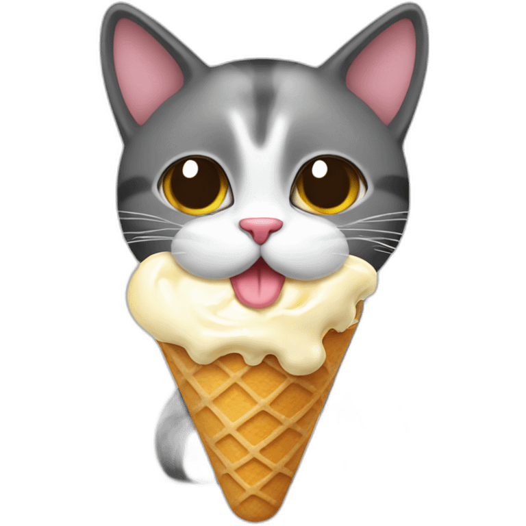 cat eating icecream emoji