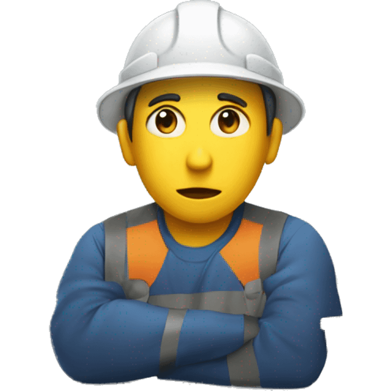 factory worker is tired and dirty emoji