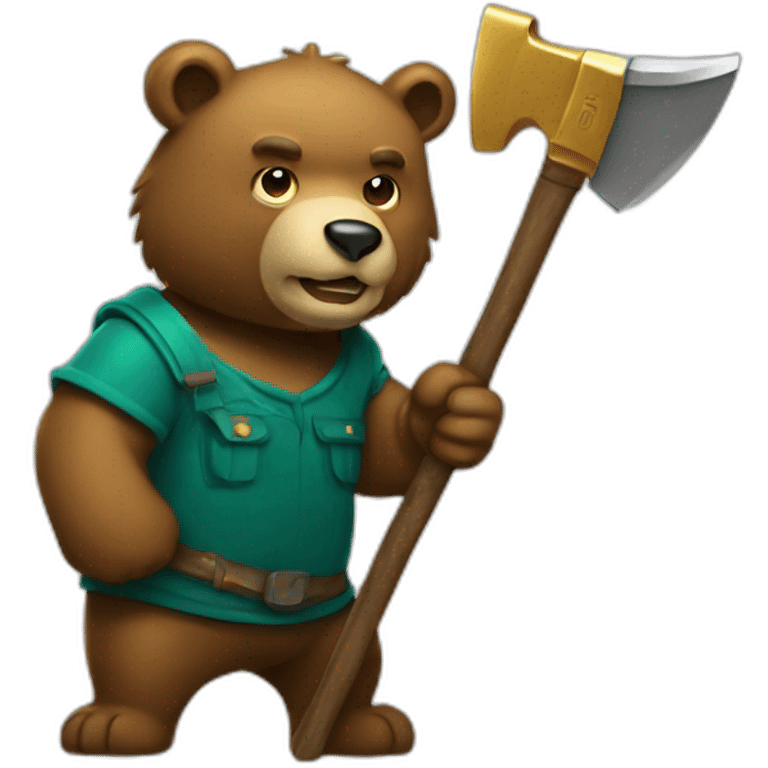 bear with pickaxe gold emoji