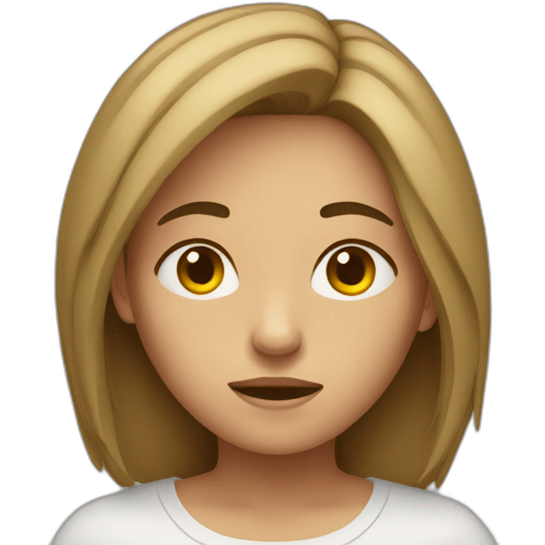 female looking stressed emoji