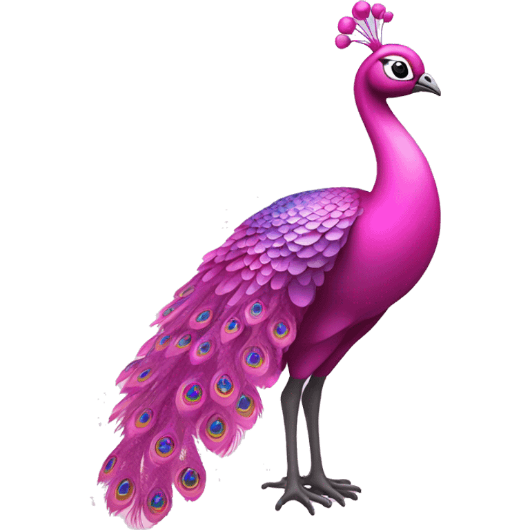 Pink peacock with sparkles around it emoji