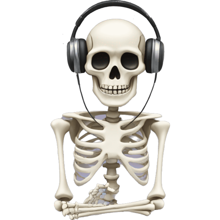 Skeleton with a Headphones emoji