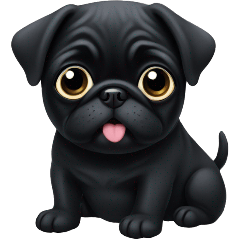 A little cute black pug emoji