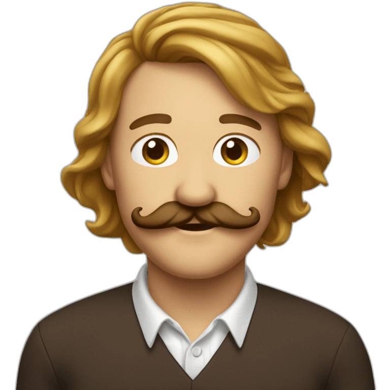 brun moustache carré emoji