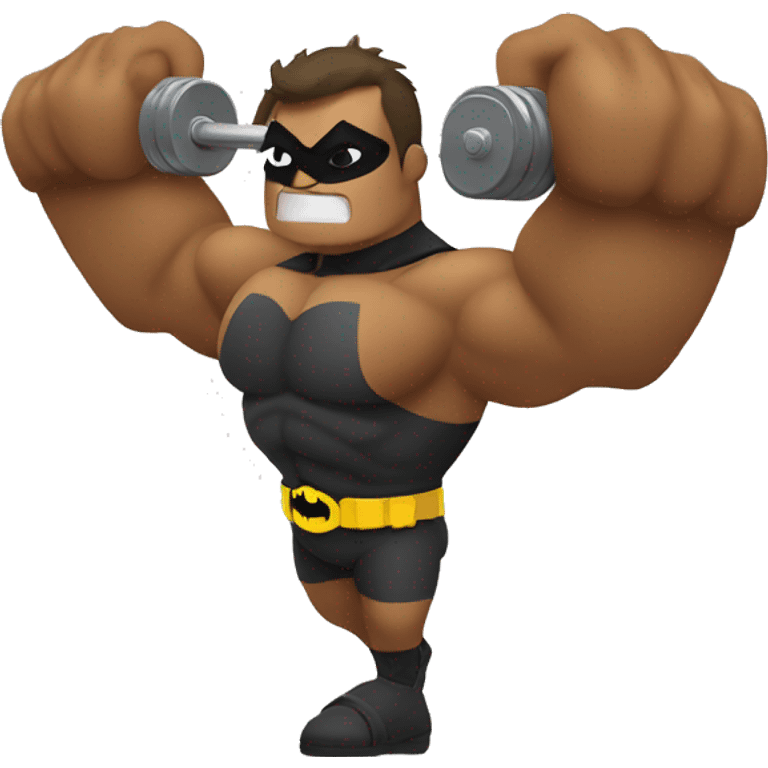 robin from batman lifting weight emoji