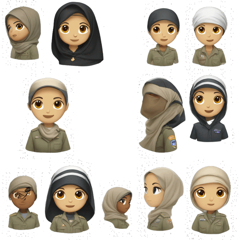 an asian hijabi with a scout uniform emoji