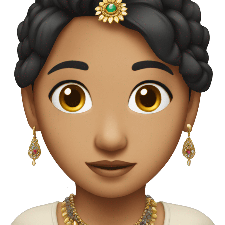 nepali girl with dark brown hair and nepali jewelry  emoji