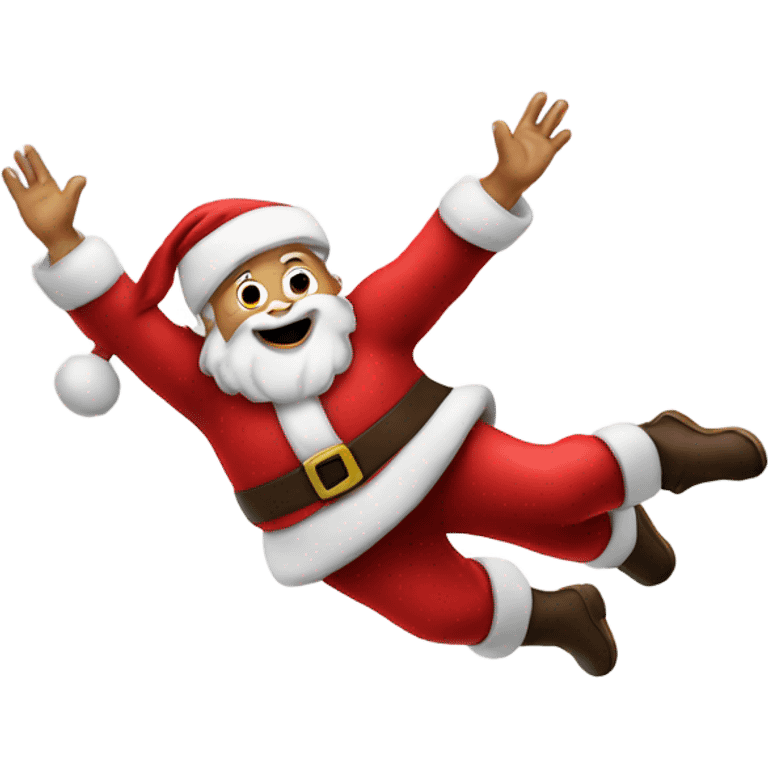 Santa flying upside down emoji