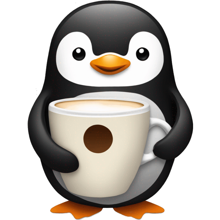 penguin with coffee cup emoji