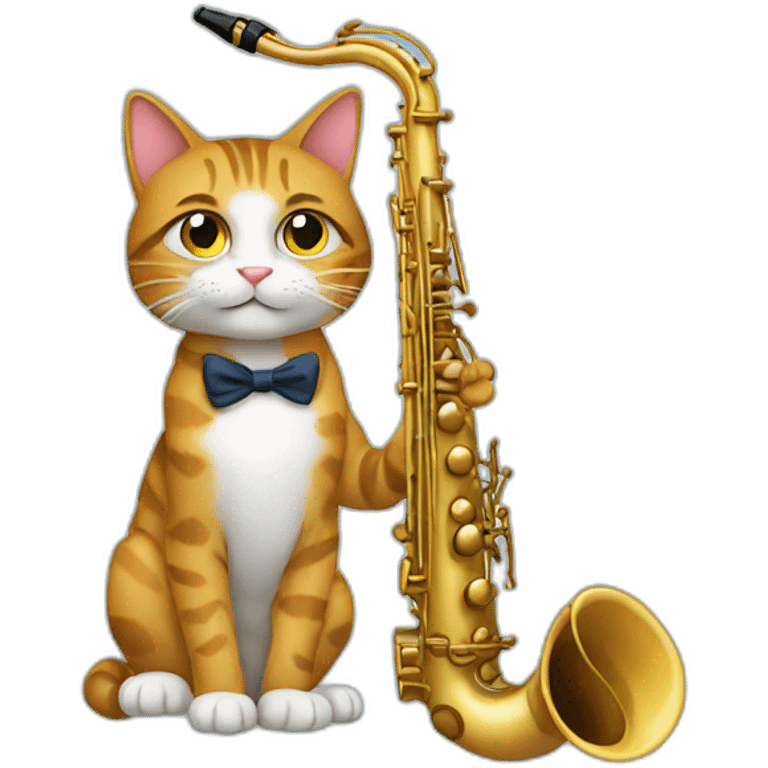 a cat with sax emoji