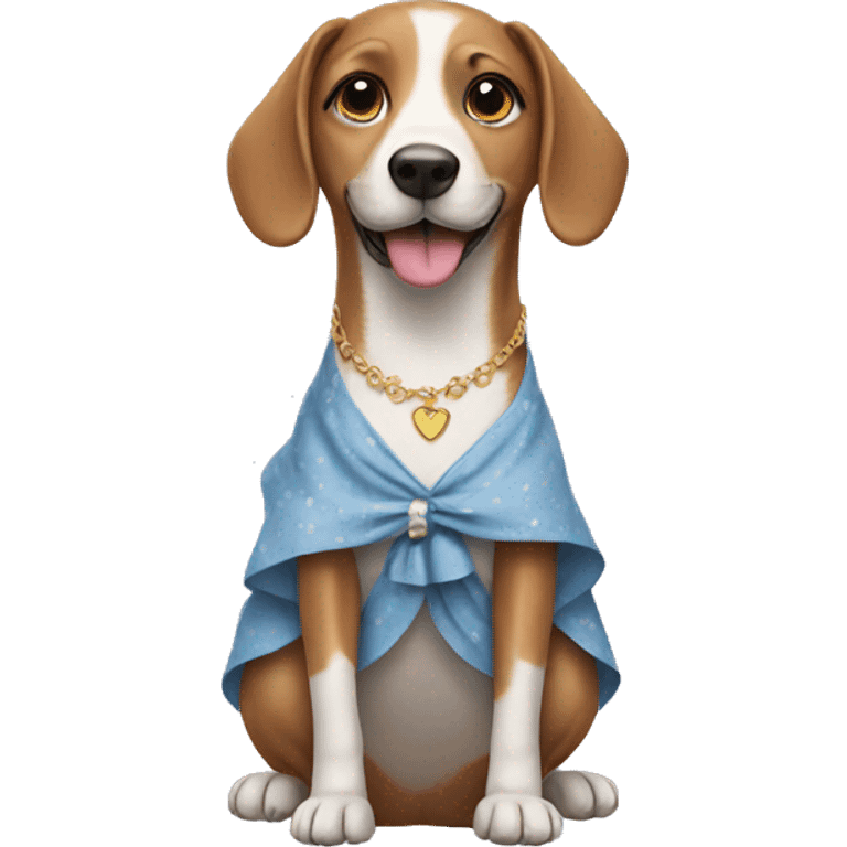 Dog wearing a dress emoji