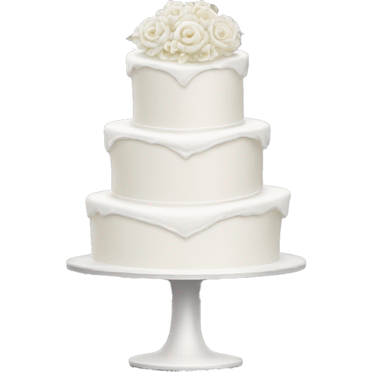 White Wedding cake shaped like heart  emoji