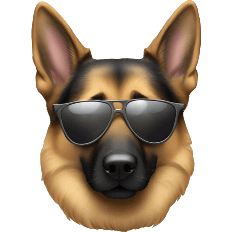 German Shepard with sunglasses emoji