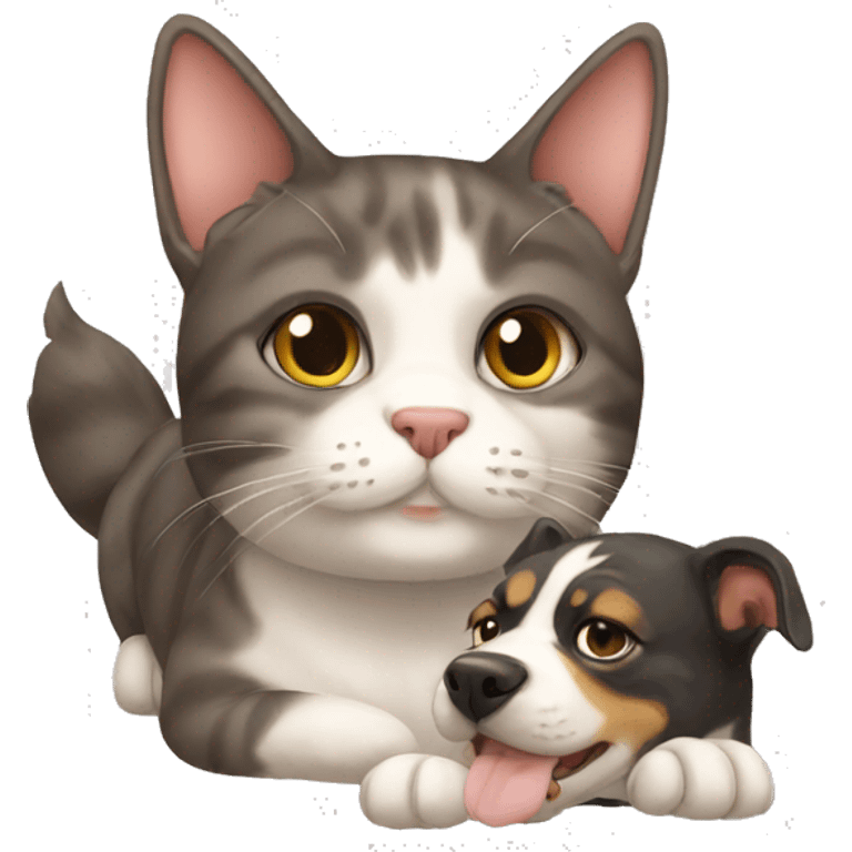 Cat with dog emoji