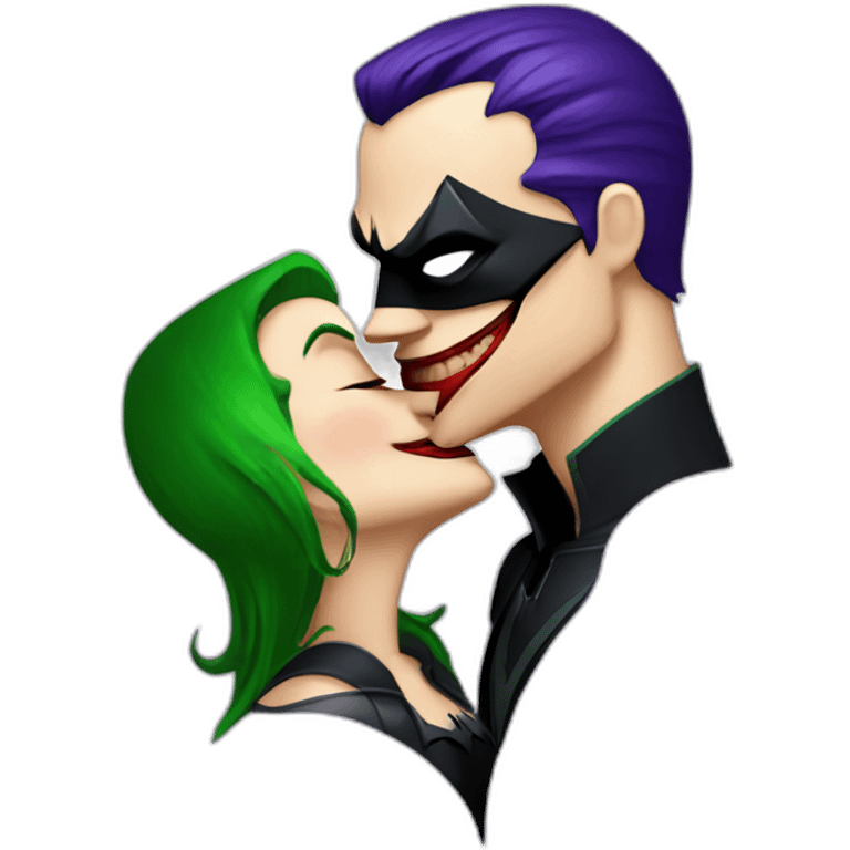 batman kissing thejoker emoji