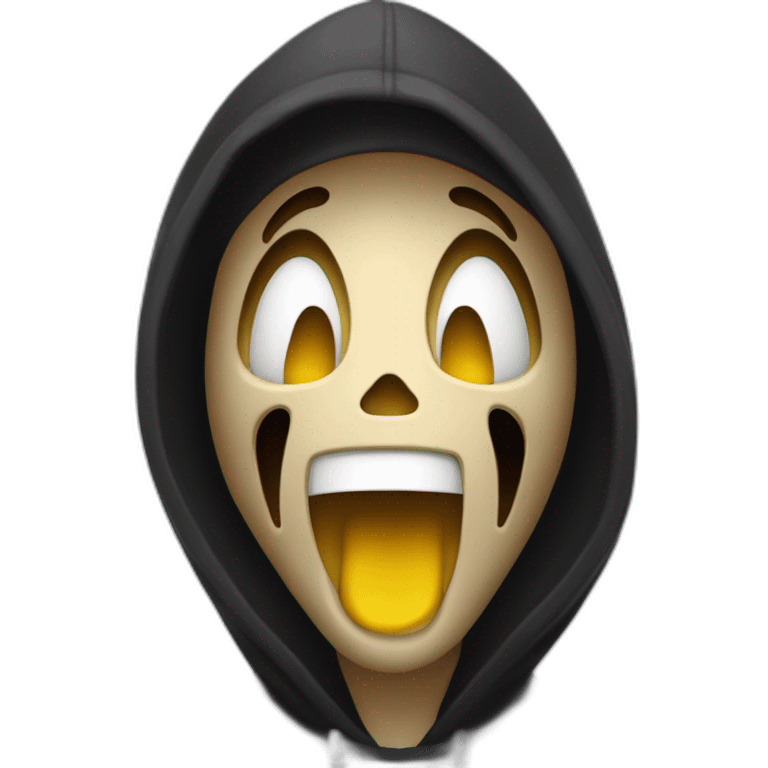 ghostface-masc Movie Scream with a black hoodie emoji