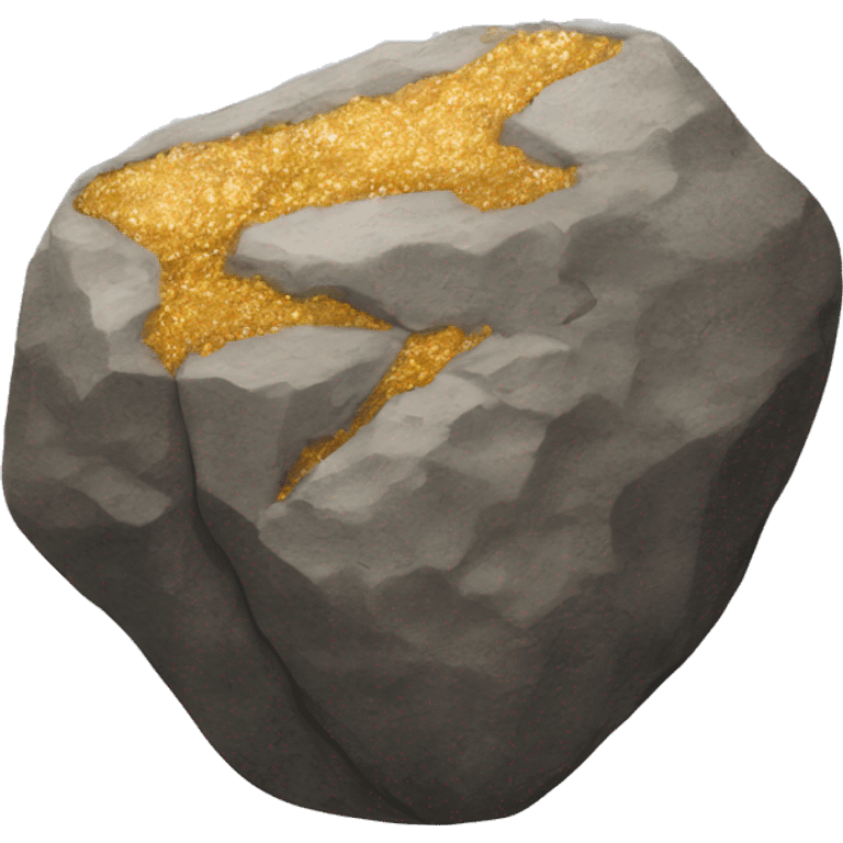 Rock with small golden ore embedded within emoji