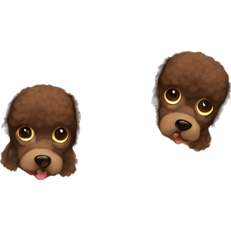 Chocolate brown and white toy poodle wearing pajamas emoji