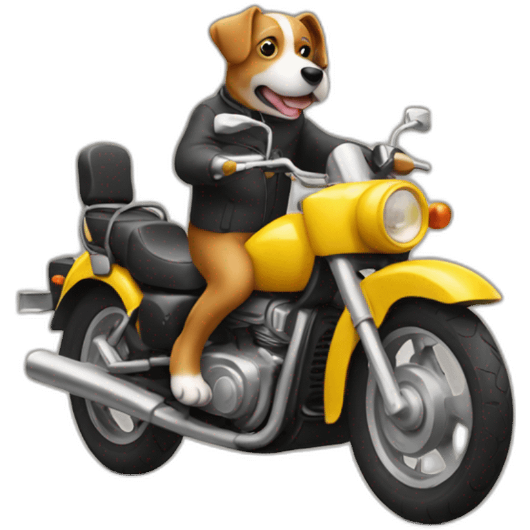 dog riding motor emoji