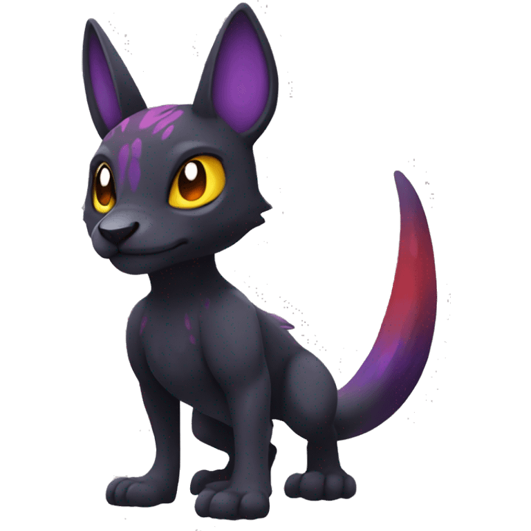 Cute cool dark black red purple yellow animal hybrid Fakemon full body emoji