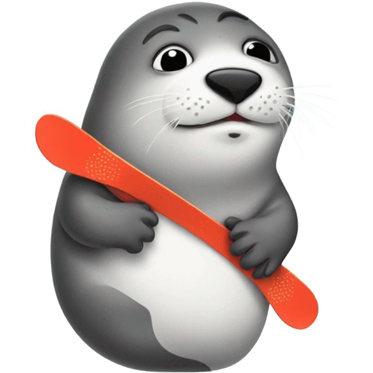 Seal with a snowboard  emoji