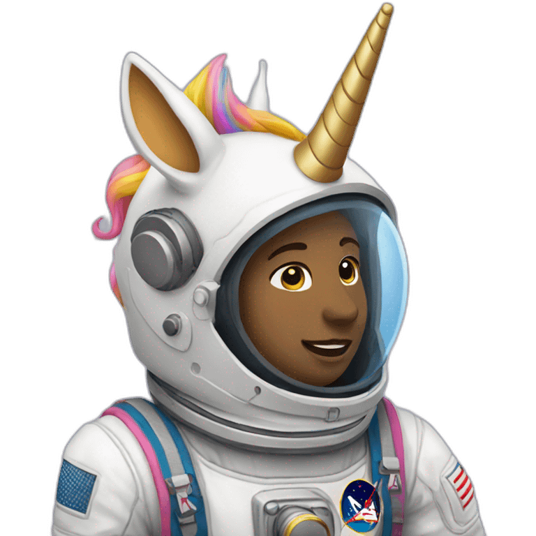 unicorn with astronaut suit emoji