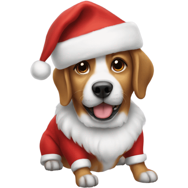 Dog wearing Santa suit emoji