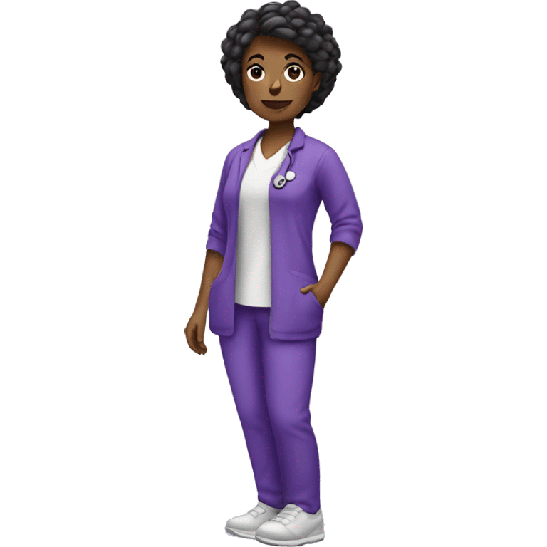 Physical therapist in purple outfit emoji